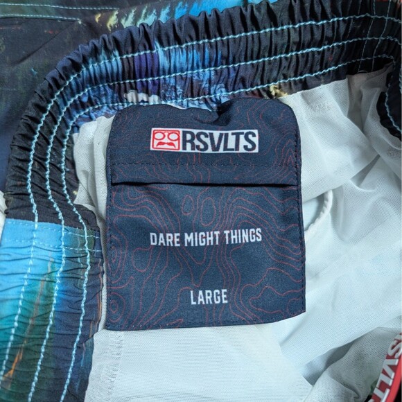 RSVLTS x Bob Ross Limited Edition Forest Print Swim Trunks Shorts Mens Sz Large - Picture 5 of 11